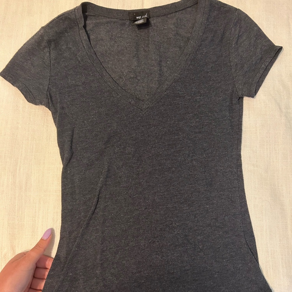 Grey V-Neck Tee